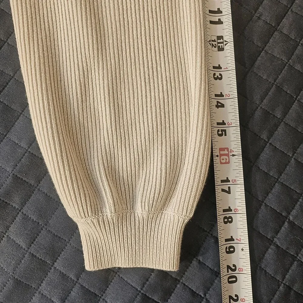 ​Lululemon Reversible Crossover Ribbed Sweater - Size 12‎ - Bone/Light Beige - Picture 11 of 12